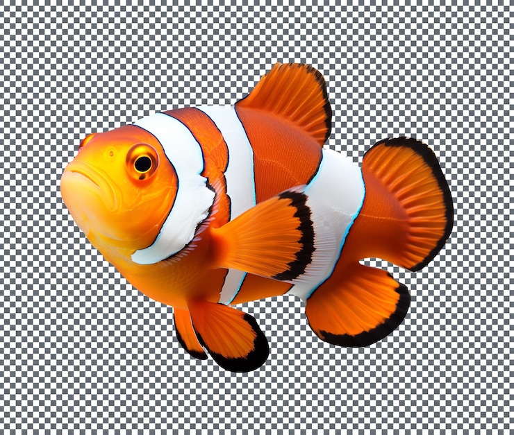 PSD un magnifique poisson-clown isolé sur un fond transparent