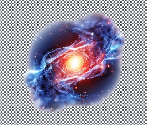 PSD magnifique quasar enchanté isolé sur un fond transparent