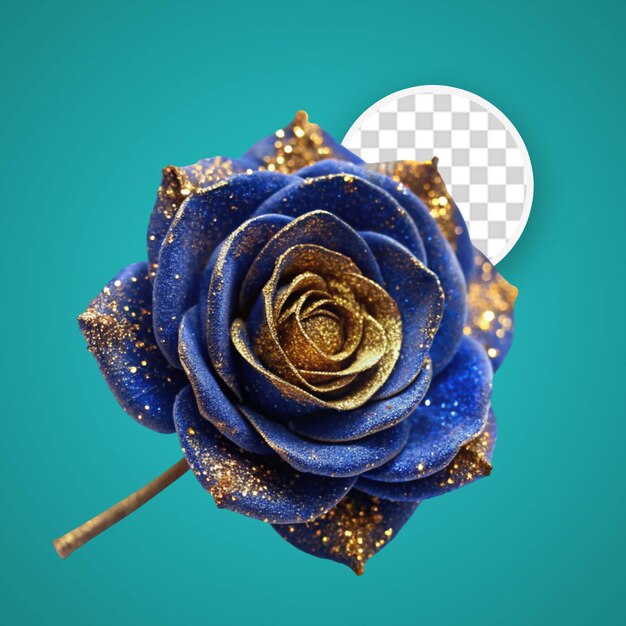 PSD une magnifique rose bleue isolée