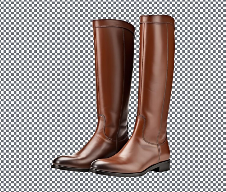 PSD magnifiques hautes bottes à cheval isolées sur un fond transparent