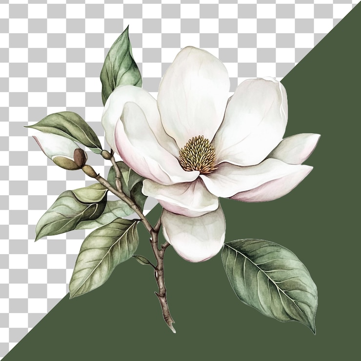 PSD la magnolie blanche élégante