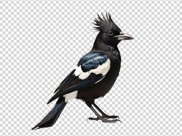 PSD magpie sobre un fondo transparente