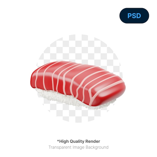 PSD maguro sushi icono 3d premium psd