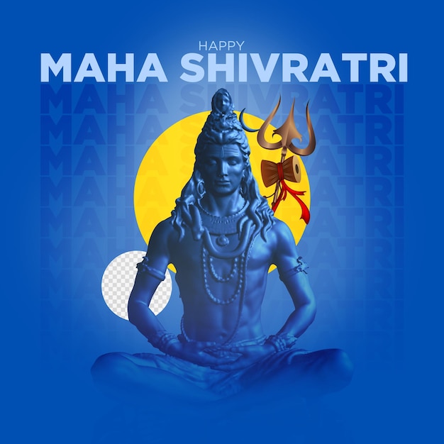 Maha Shivratri 3d restituito modello di social media