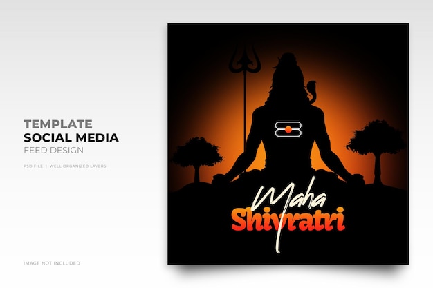 Maha shivratri Lord Shiva Modelo de postagem do Instagram de mídia social