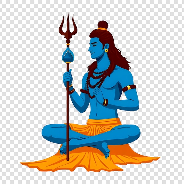 maha shivratri lord shiva on isolated transparent background
