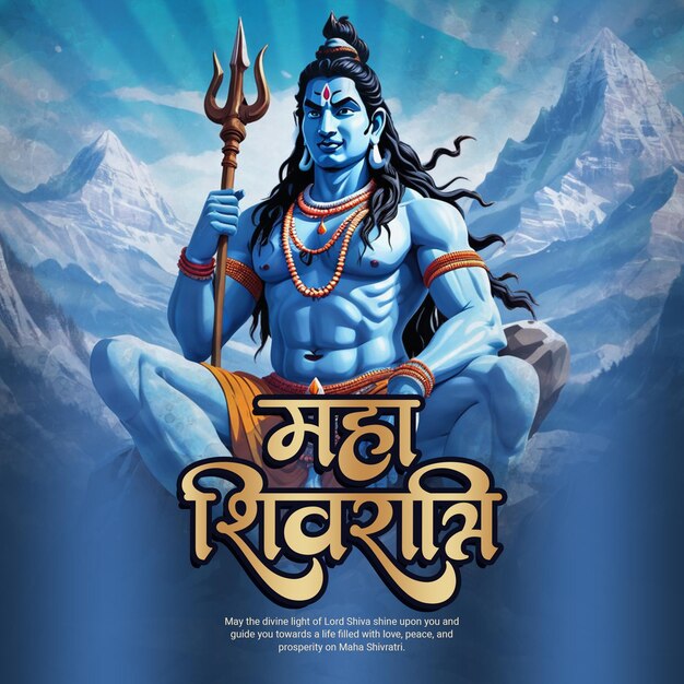 PSD maha shivratri lord shiva social media post-vorlagenbanner