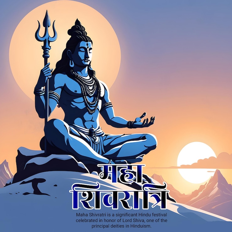 PSD maha shivratri signore shiva modello di post instagram per i social media
