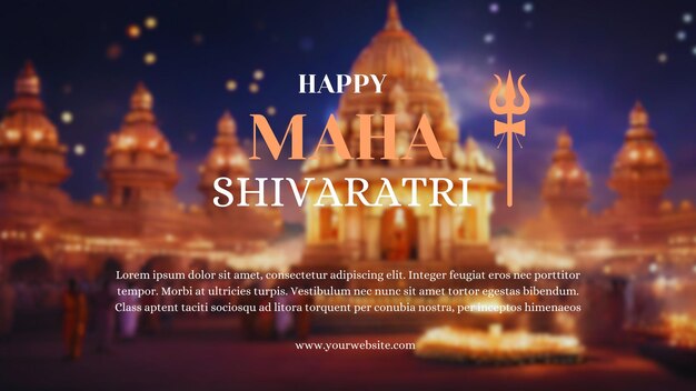 Maha shivratri traditionelles hindu-festival poster banner design vorlage website poster vektor