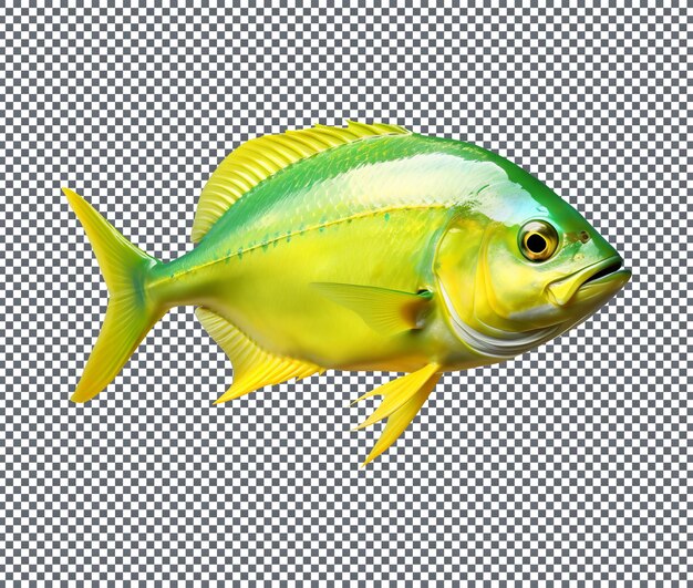 PSD mahi peixe cor verde isolado em fundo transparente