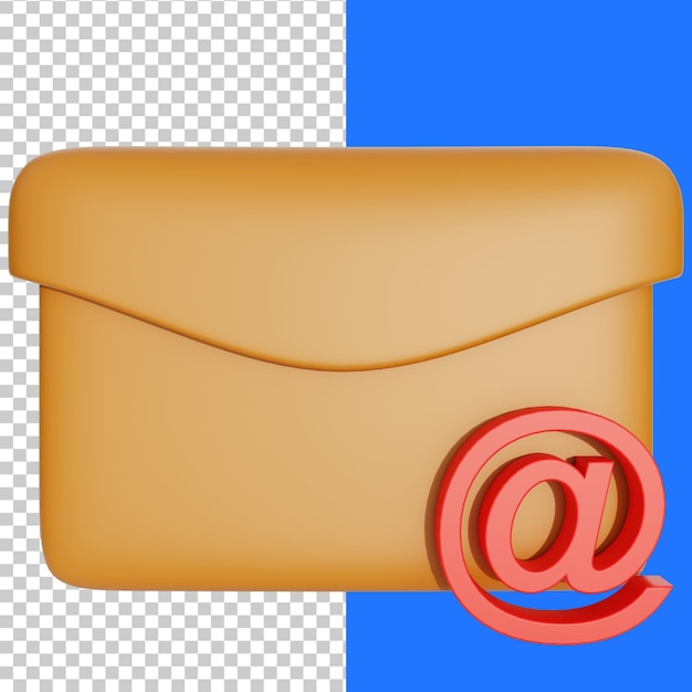mail address 3d icon rendering