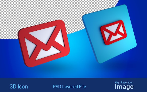 Mail-Symbol 3D-PSD-Alpha-Schicht