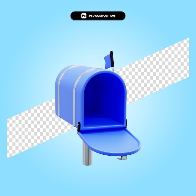 PSD mailbox 3d-darstellung isoliert