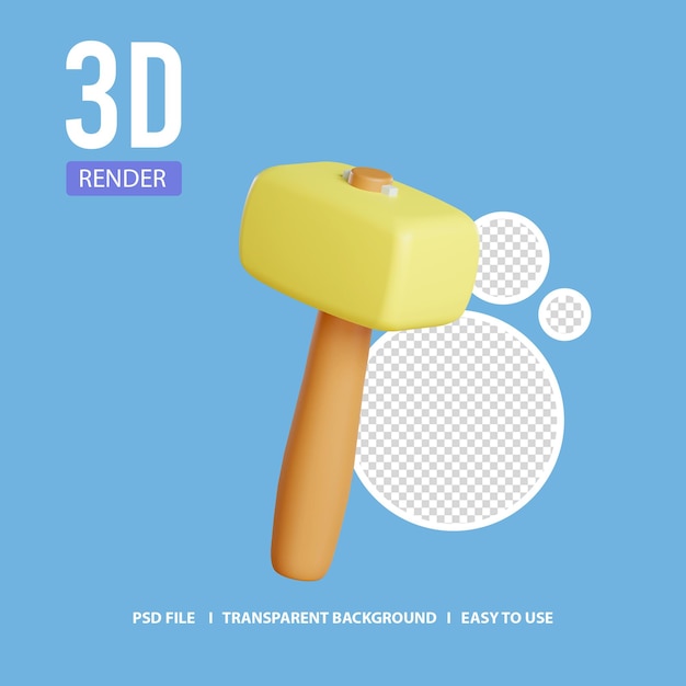 Maillet d'icône de rendu 3D