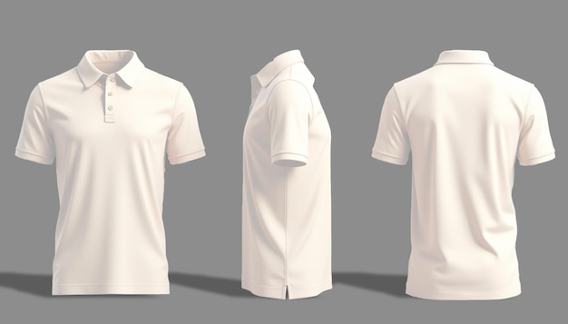 Maillot de polo beige à l'avant et à l'arrière