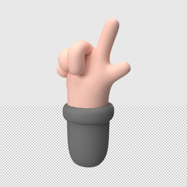 Main 3D pointant vers le haut Illustration de l'objet rendu