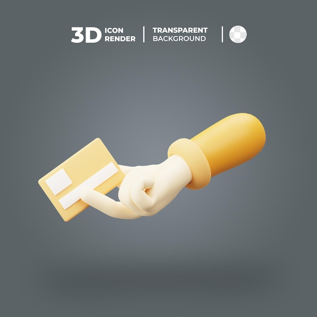 Une Main 3d Tenant Une Carte De Débit