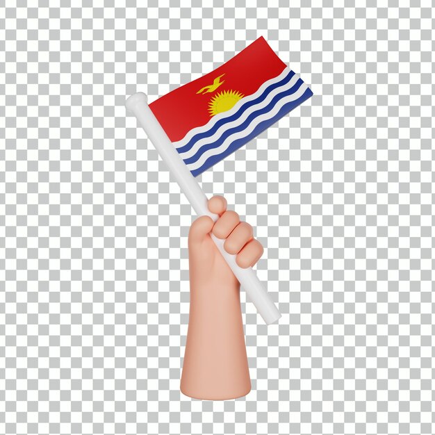 Main 3D tenant un drapeau de Kiribati