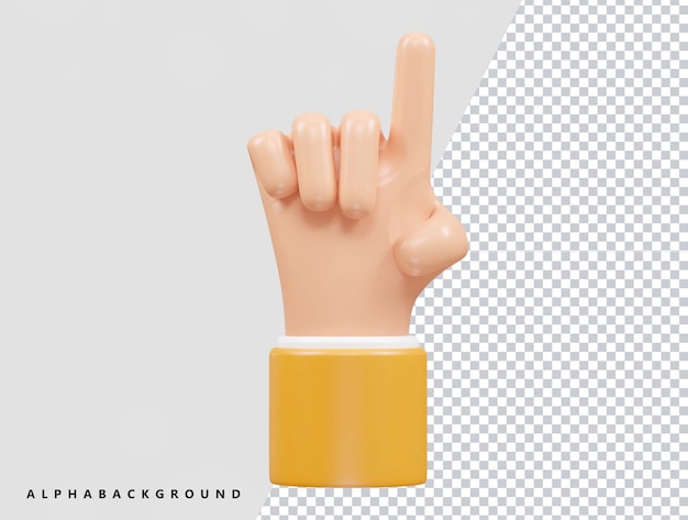 Main 3d vector icon illustration rendu élément transparent