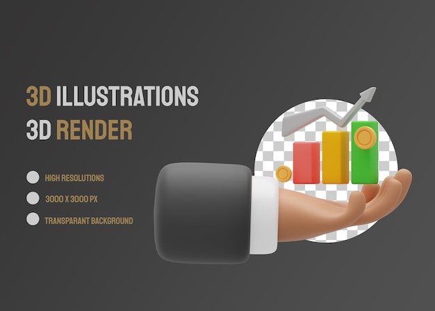 Main d'affaires illustration rendu 3d