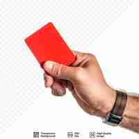 PSD la main de l'arbitre montrant un carton rouge