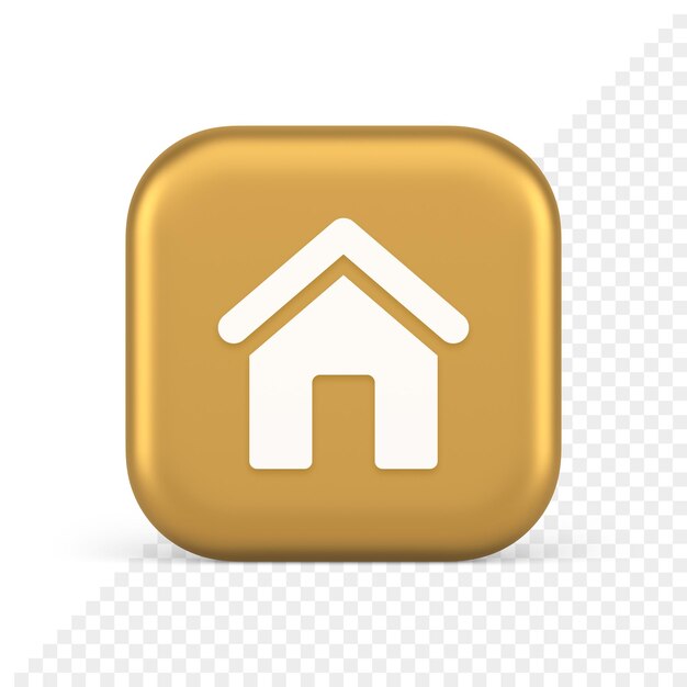 Main internet page button homepage house with roof navigation cyberspace interface 3d icon