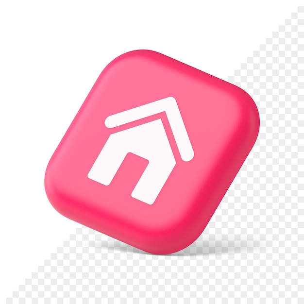 main internet page button homepage house with roof navigation cyberspace interface 3d isometric icon