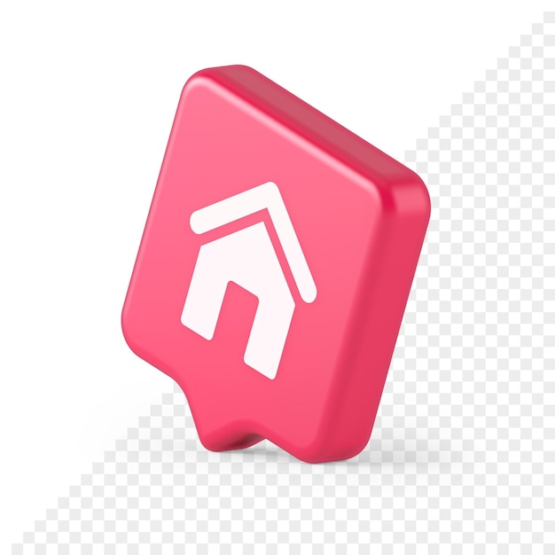 main internet page button homepage house with roof navigation cyberspace interface 3d speech bubble icon