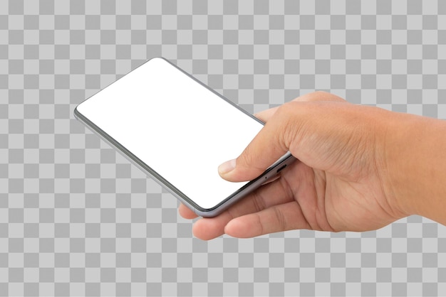 PSD main isolée tenant un smartphone