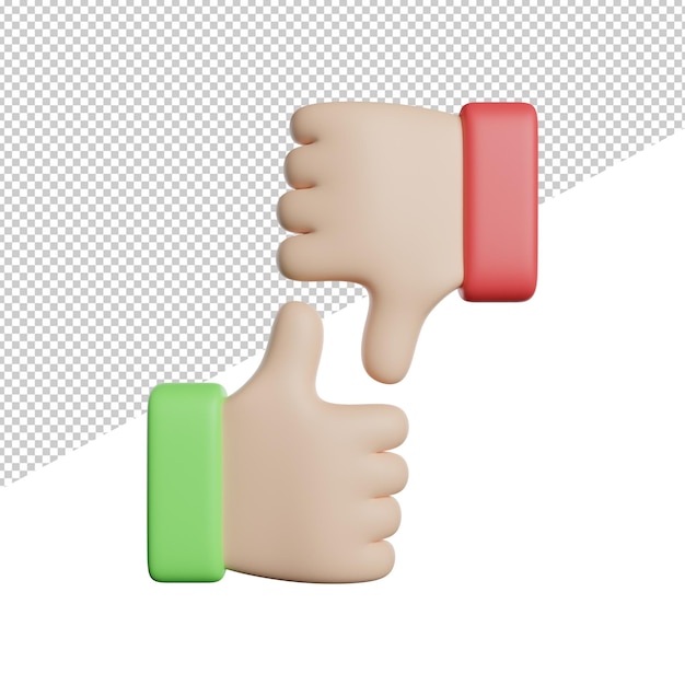 Une main avec un pouce vert et un pouce rouge et un pouce vert et un pouce vert et un pouce rouge.