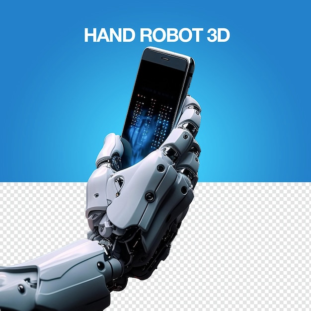 PSD main robot smartphone blanc