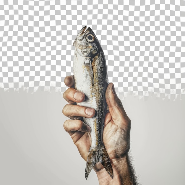 PSD une main tenant un poisson qui a un poisson dedans