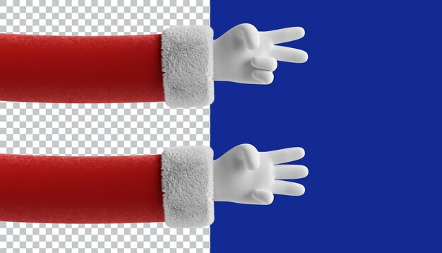 Les mains du Père Noël en 3D Icon rendent la conception des actifs Icon illustration en 3D