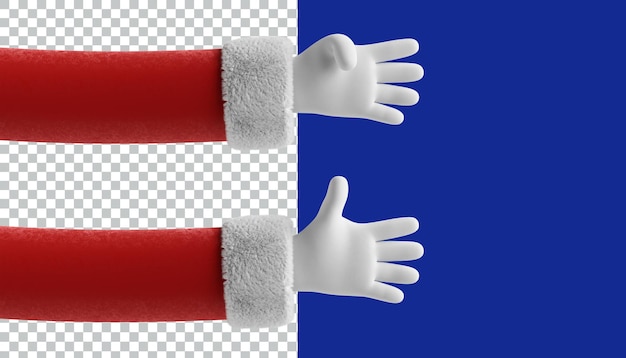 Les mains du Père Noël en 3D Icon rendent la conception des actifs Icon illustration en 3D