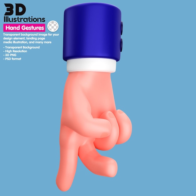 Mains d'icône illustration 3D