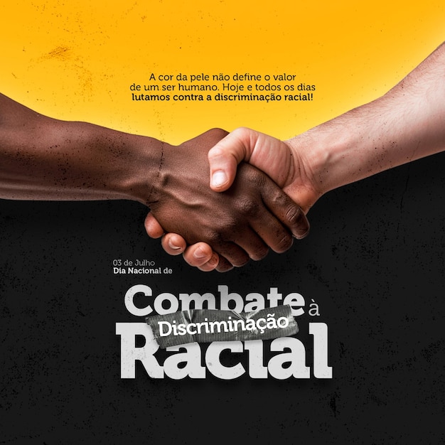 Mains noires et blanches unies contre la discrimination raciale
