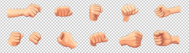 Les mains, les pouces en l'air.