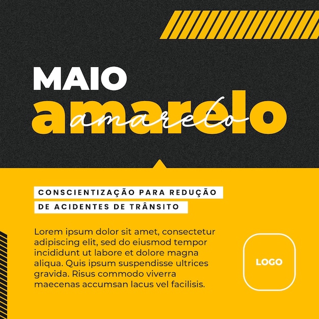 PSD maio_amarelo_template_social_media_post_respect_et_responsabilité