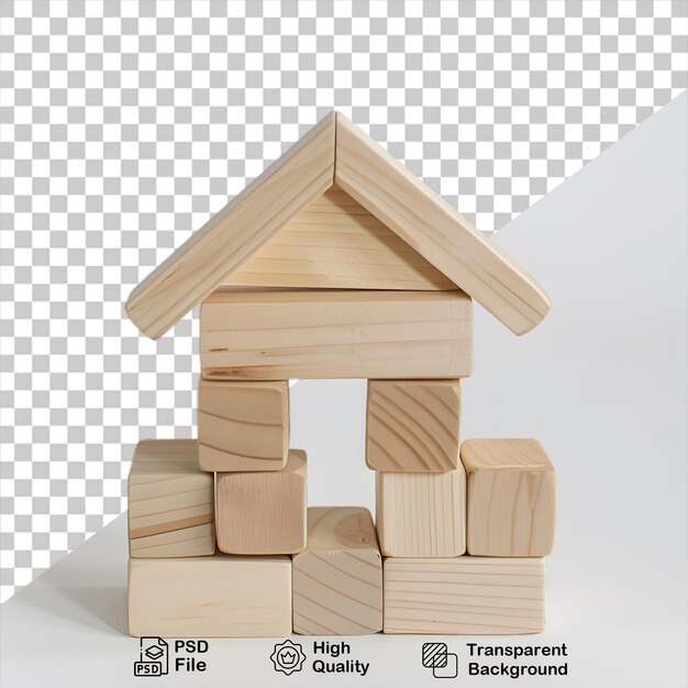 PSD une maison en bois sur un fond transparent