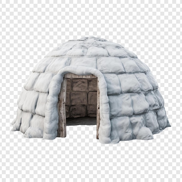 PSD maison igloo isolée sur fond transparent