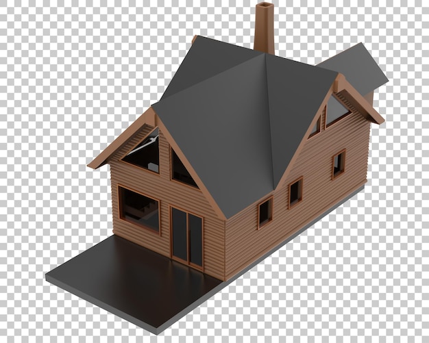Maison isolée sur fond transparent illustration de rendu 3d