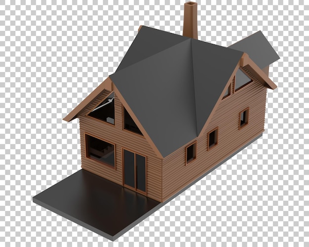 PSD maison isolée sur fond transparent illustration de rendu 3d