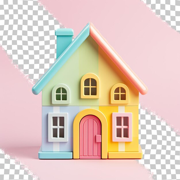 PSD une maison de jouets colorée sur un fond transparent