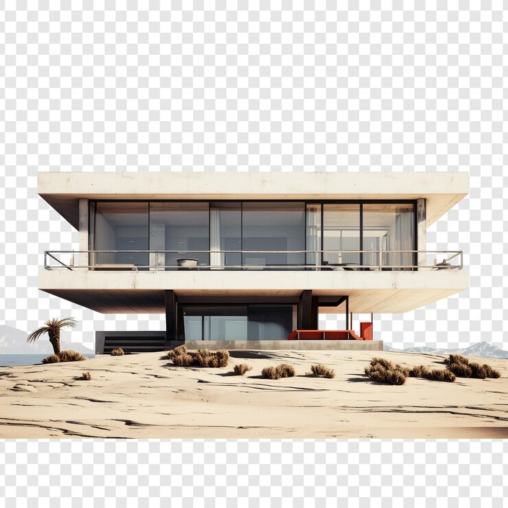 PSD une maison de lustron isolée sur un fond transparent