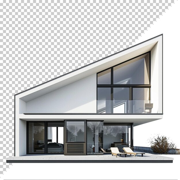 Une maison moderne isolée sur un fond transparent