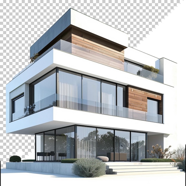 Une maison moderne isolée sur un fond transparent