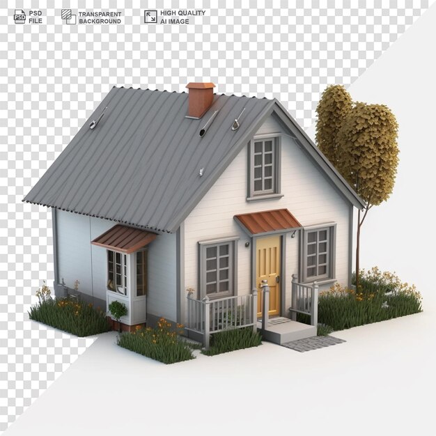 PSD maison moderne de luxe isolée sur un fond transparent