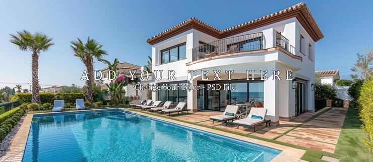 PSD maison moderne avec piscine