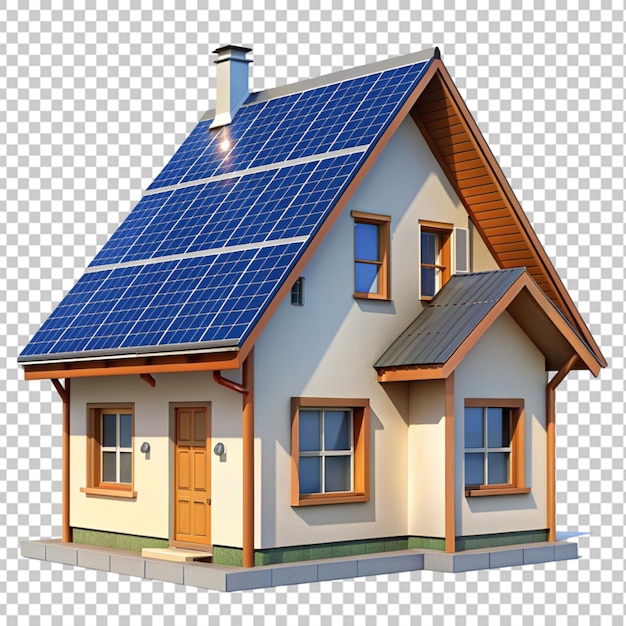 PSD maison avec panneau solaire sur le toit png