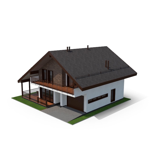 Maison résidentielle moderne avec balcon et garage